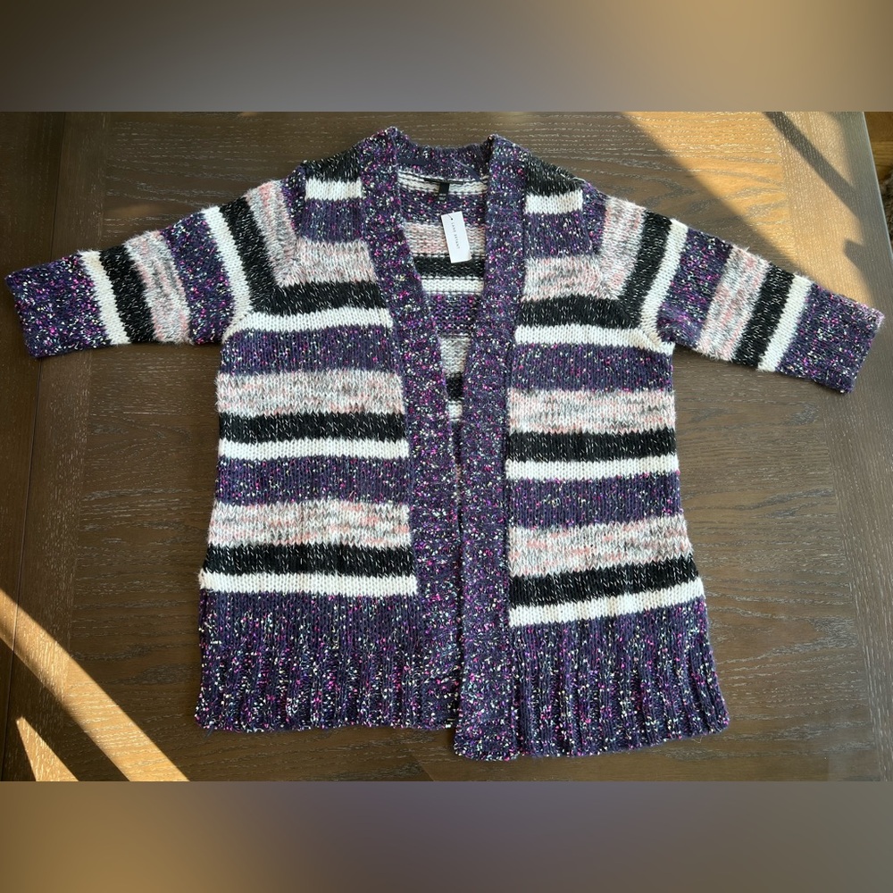 Lane Bryant~New With Tags~Purple Striped Open-Front Cardigan~Size 18-20